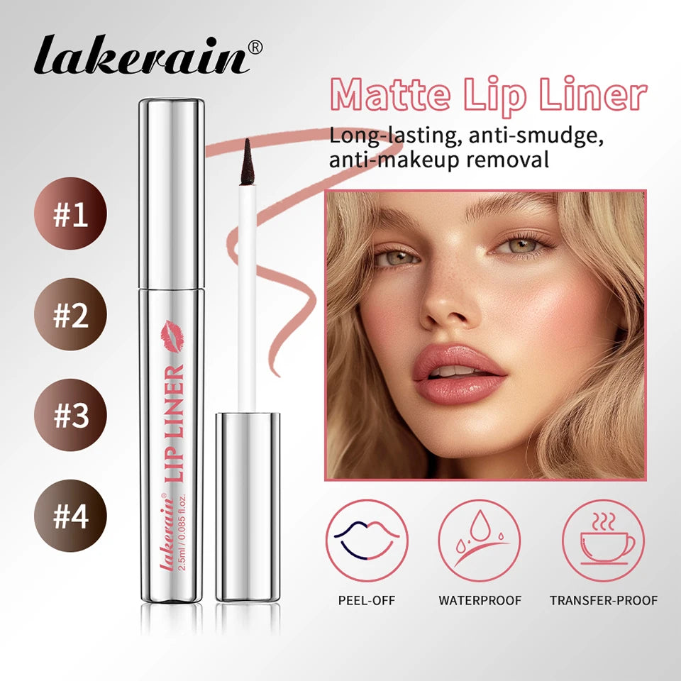 Peel-Off Tattoo Lip Liner for Long-Lasting Waterproof Smudge-Proof Color