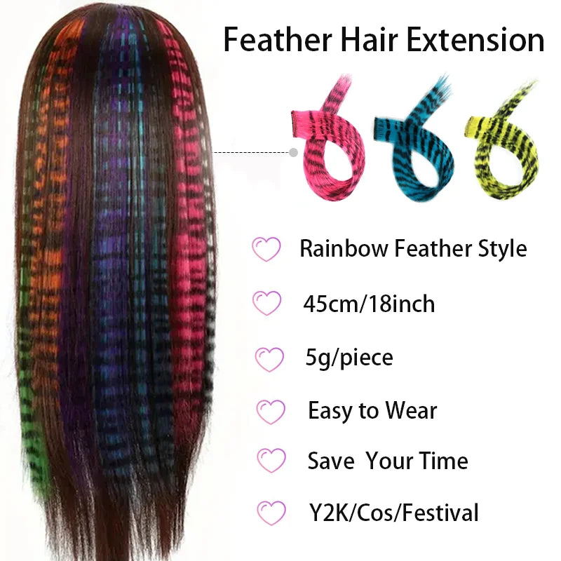 Colorful Leopard Print Clip-In Hair Extensions for Parties and Daily Use - 2