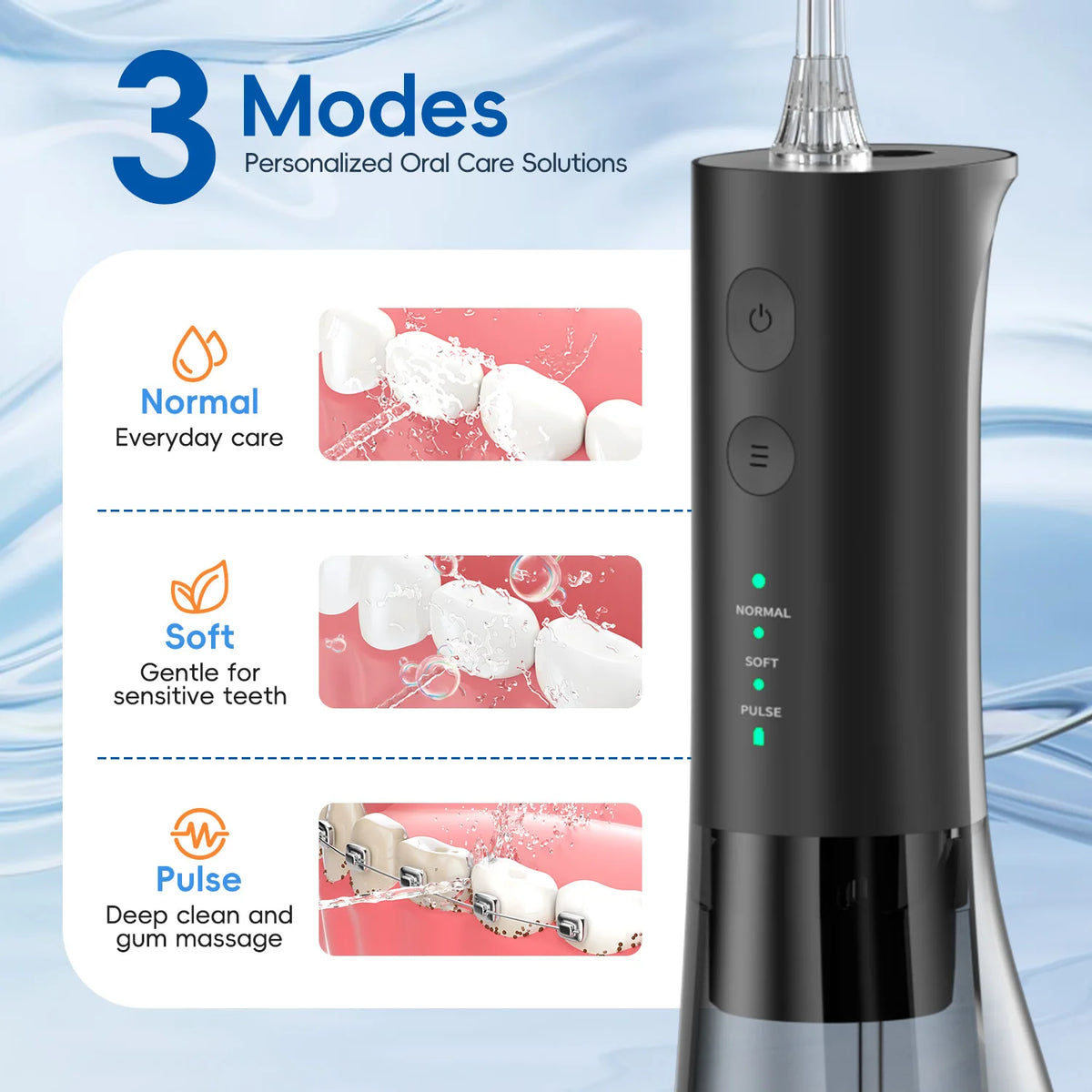 Electric Rechargeable Toothbrush and Water Flosser Set for Oral Care