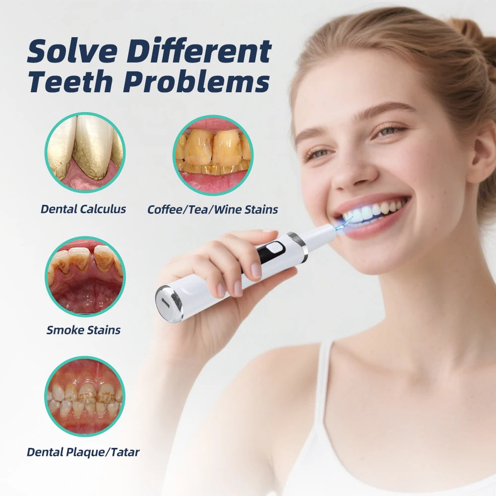 Ultrasonic Electric Teeth Tartar and Plaque Remover for Home Dental Care