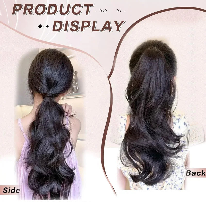 18-Inch Wavy Ponytail Hair Extension with Elastic Band