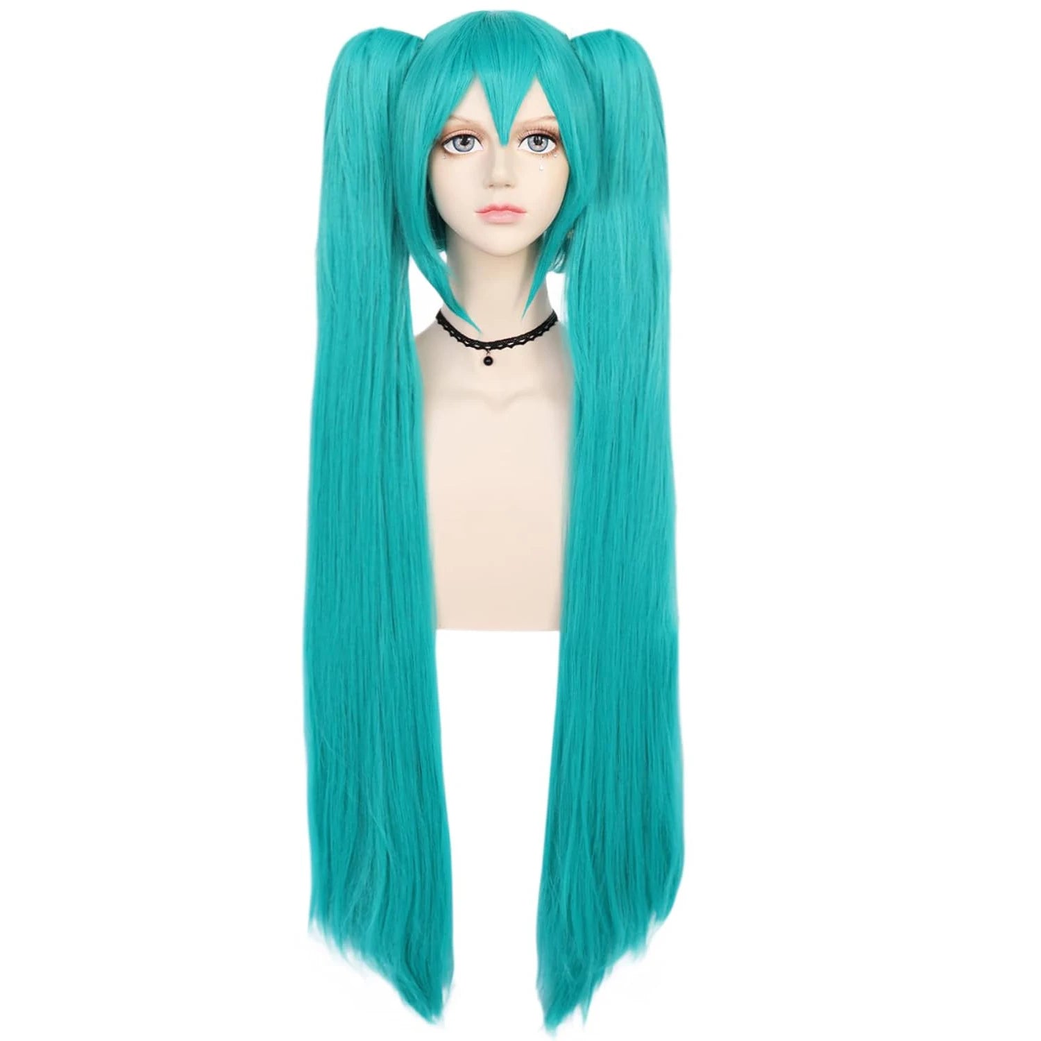 Long Green Double Ponytail Cosplay Wig for Anime Character Costumes - 12