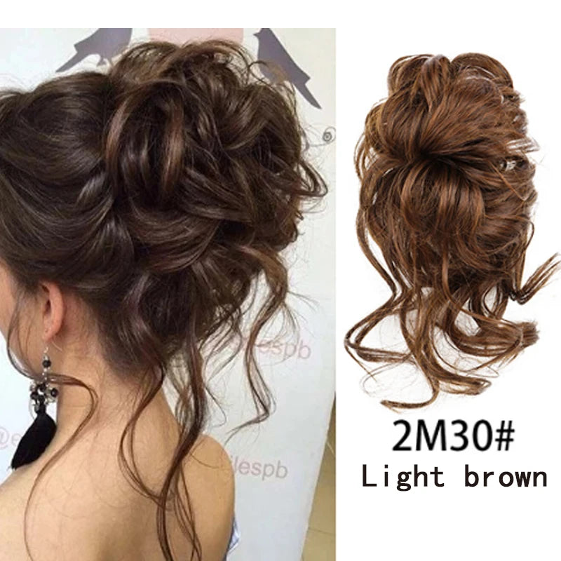 Messy Wavy Claw Clip Hair Bun Extension for Instant Volume