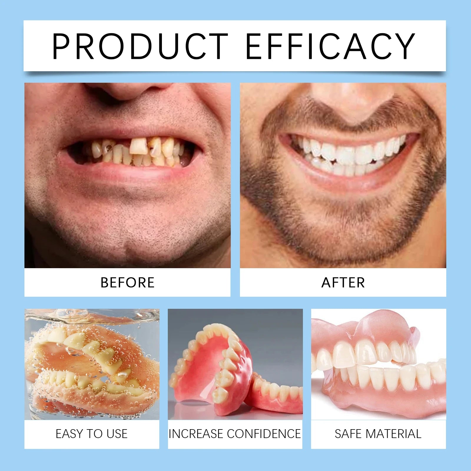 Temporary Silicone Snap-On Smile Denture Set for Instant Whitening - 3