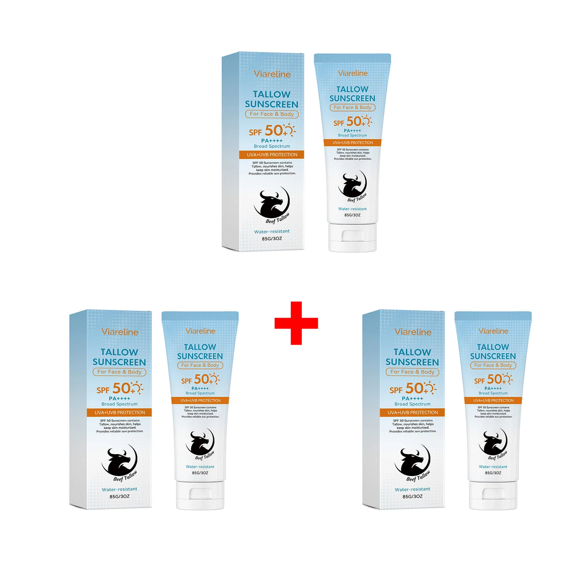 SPF 50 Tallow Sunscreen for Face and Body Hydration and Protection