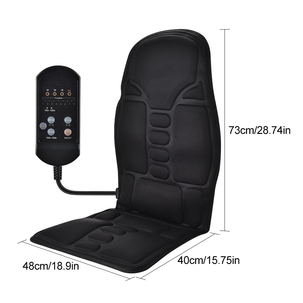 Full-Body Electric Heated Massage Chair Pad for Back and Neck Pain Relief - 21