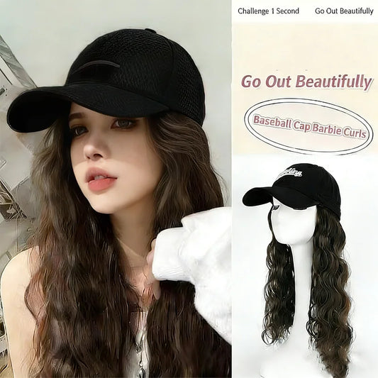 Wavy Long Synthetic Hair Baseball Cap Wig for Daily Wear