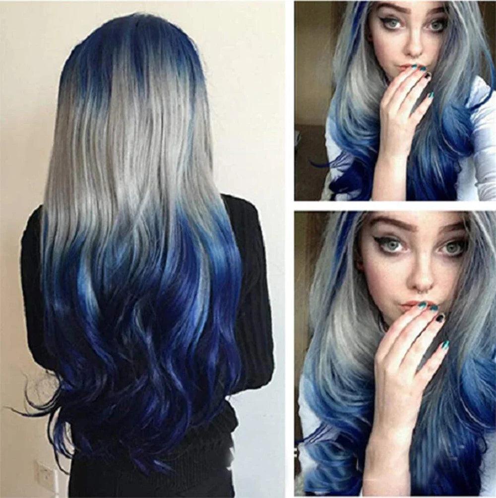 Long Wavy Ombre Wig for Daily Wear and Costume Parties - 5