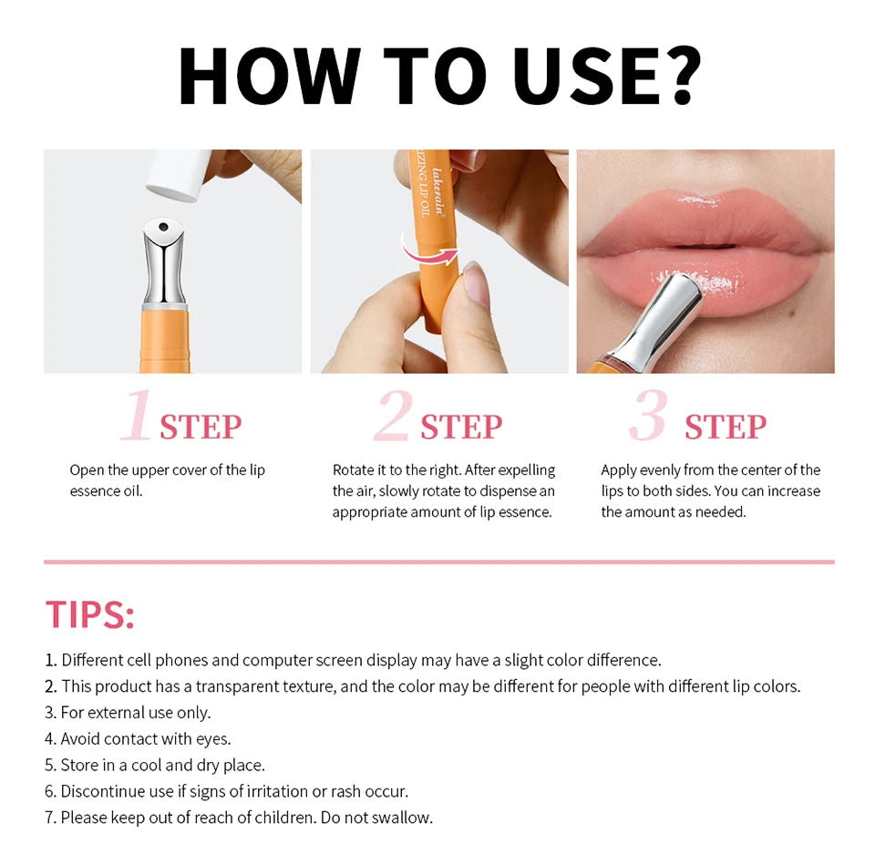Moisturizing Lip Oil Serum for Hydrated Smooth and Plump Lips