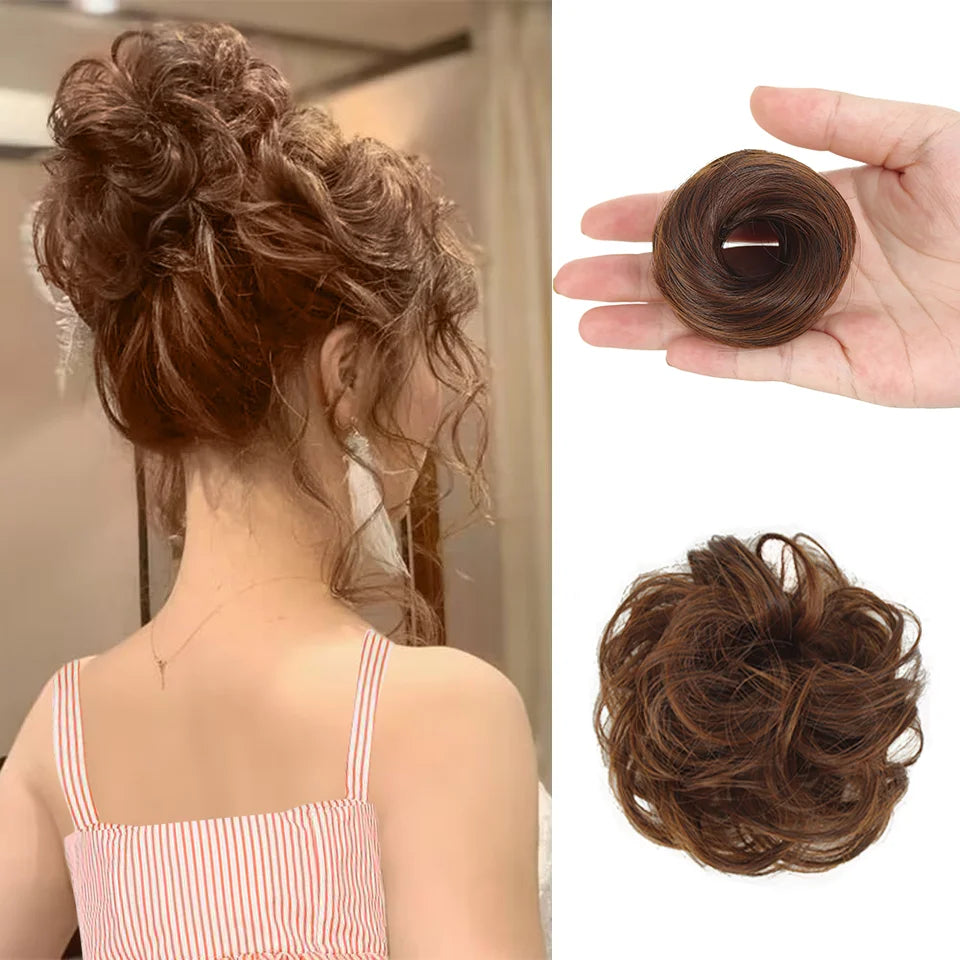 Wavy Messy Bun Hair Extension with Elastic Band - 9
