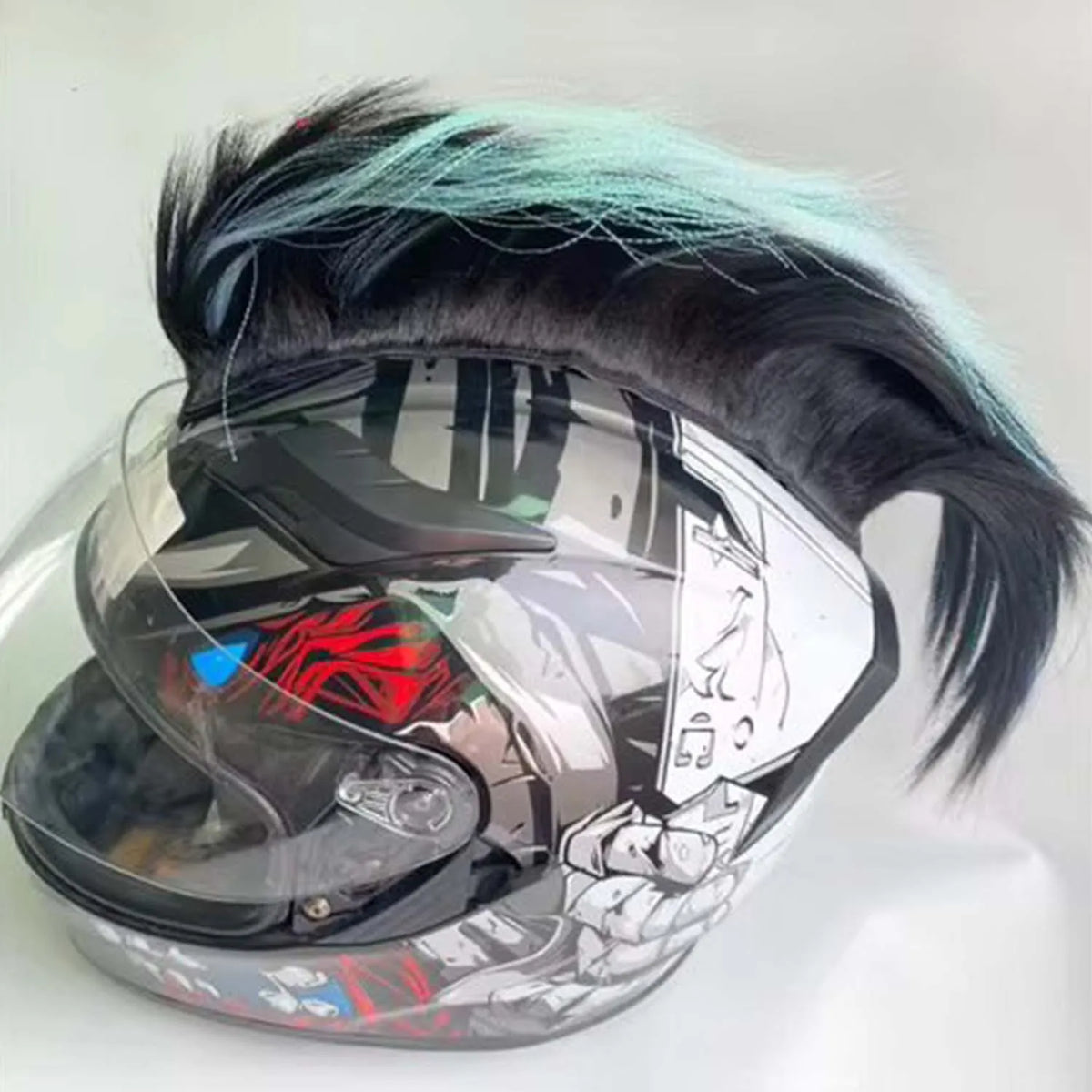 Mohawk Helmet Wig Decoration for Motorcycle and Sports Helmets