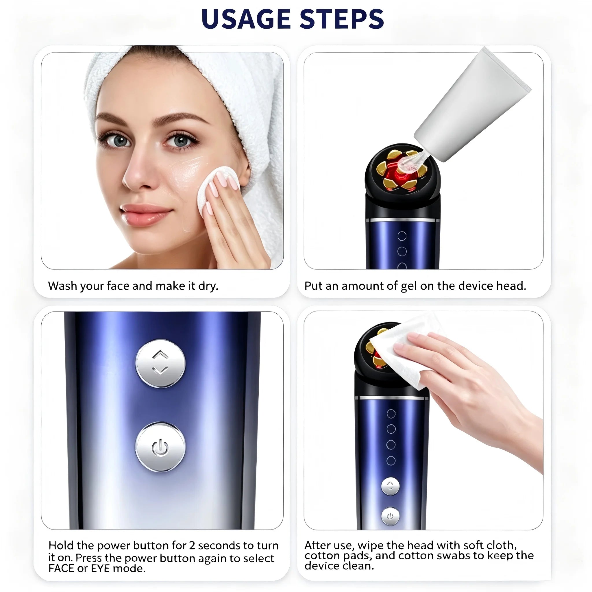 3-in-1 LED Red Light Facial Massager for Skin Tightening and Lifting - 11