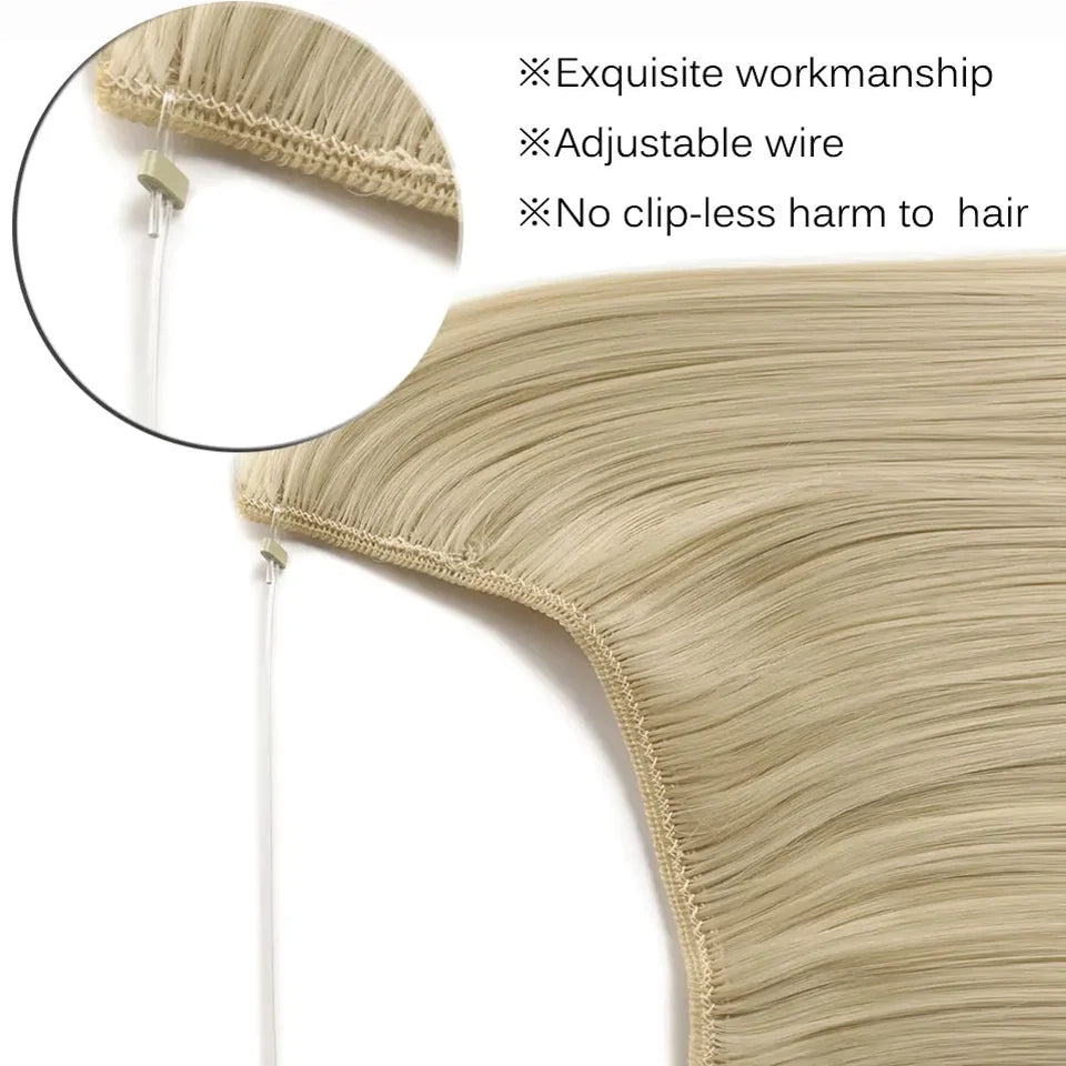 22-Inch Invisible Wire Hair Extensions for Instant Length - 4