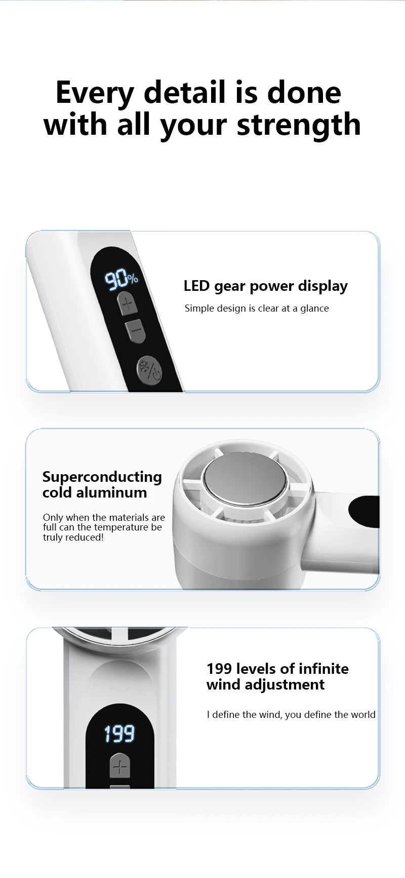 Portable Handheld Turbo Fan with Instant Ice Cooling and LED Display