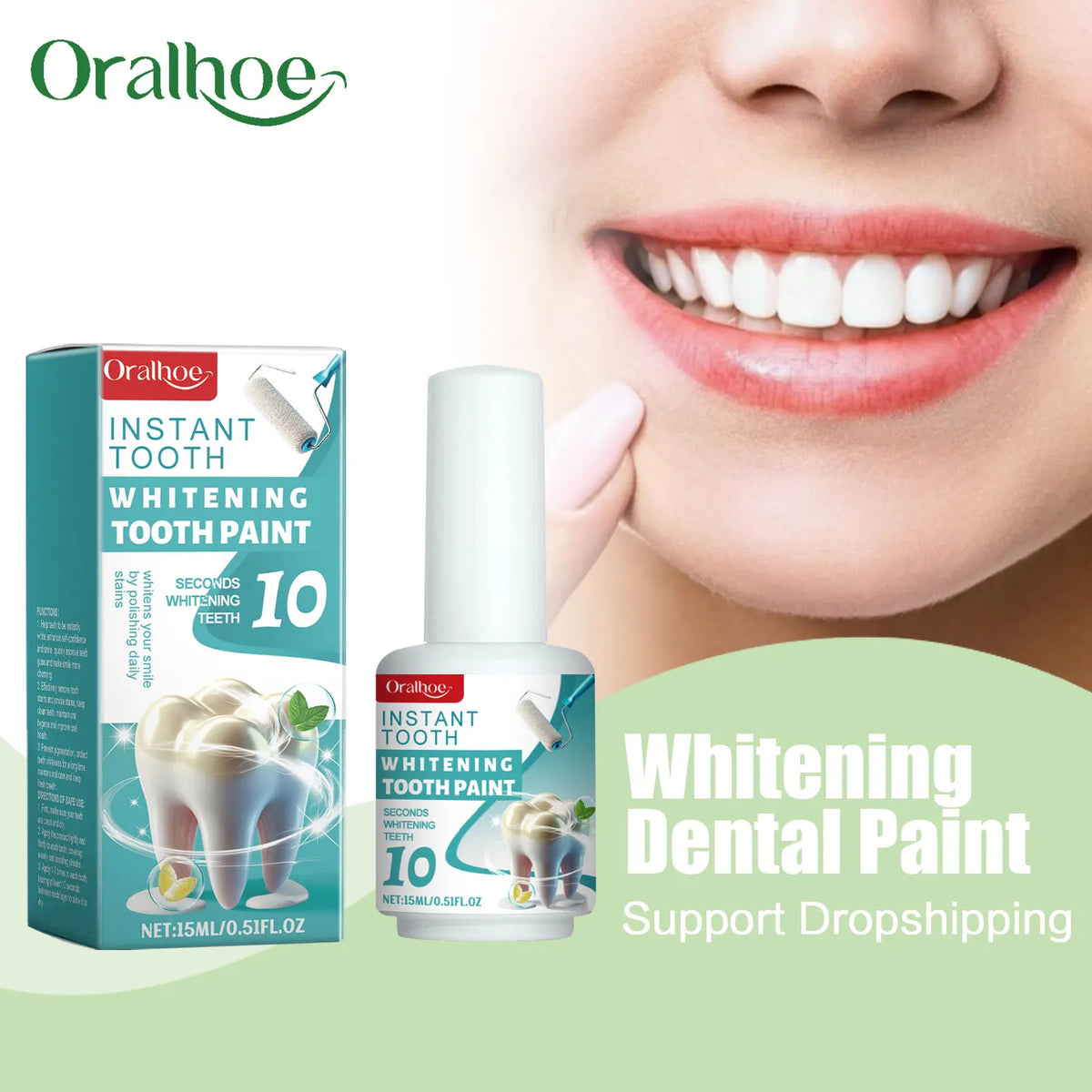 Instant Teeth Whitening Paint for Brighter Smile and Stain Removal