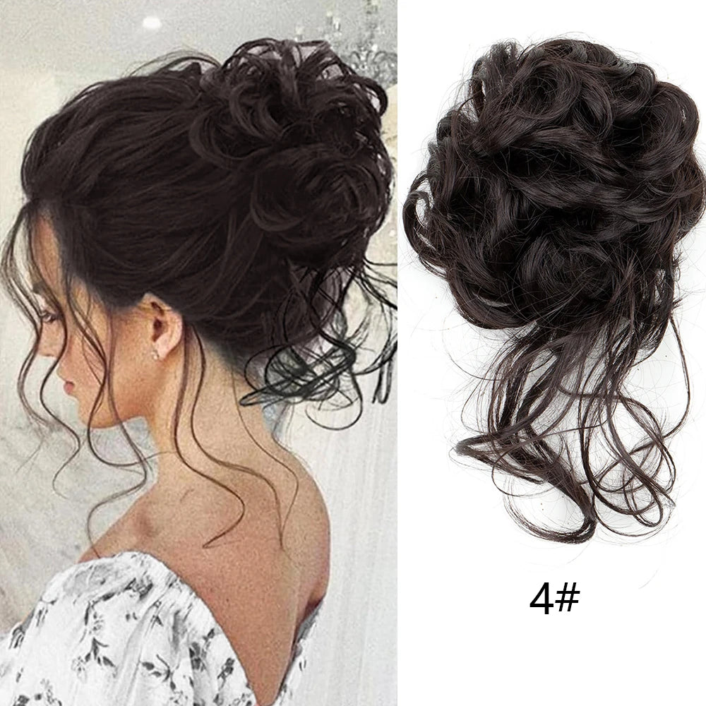 Messy Curly Hair Bun Extension for Instant Volume