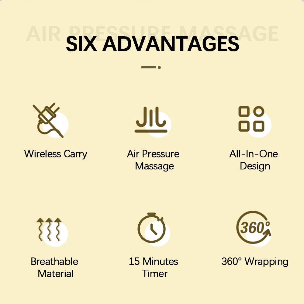 Wireless Air Compression Leg Massager for Circulation and Muscle Relief - 9