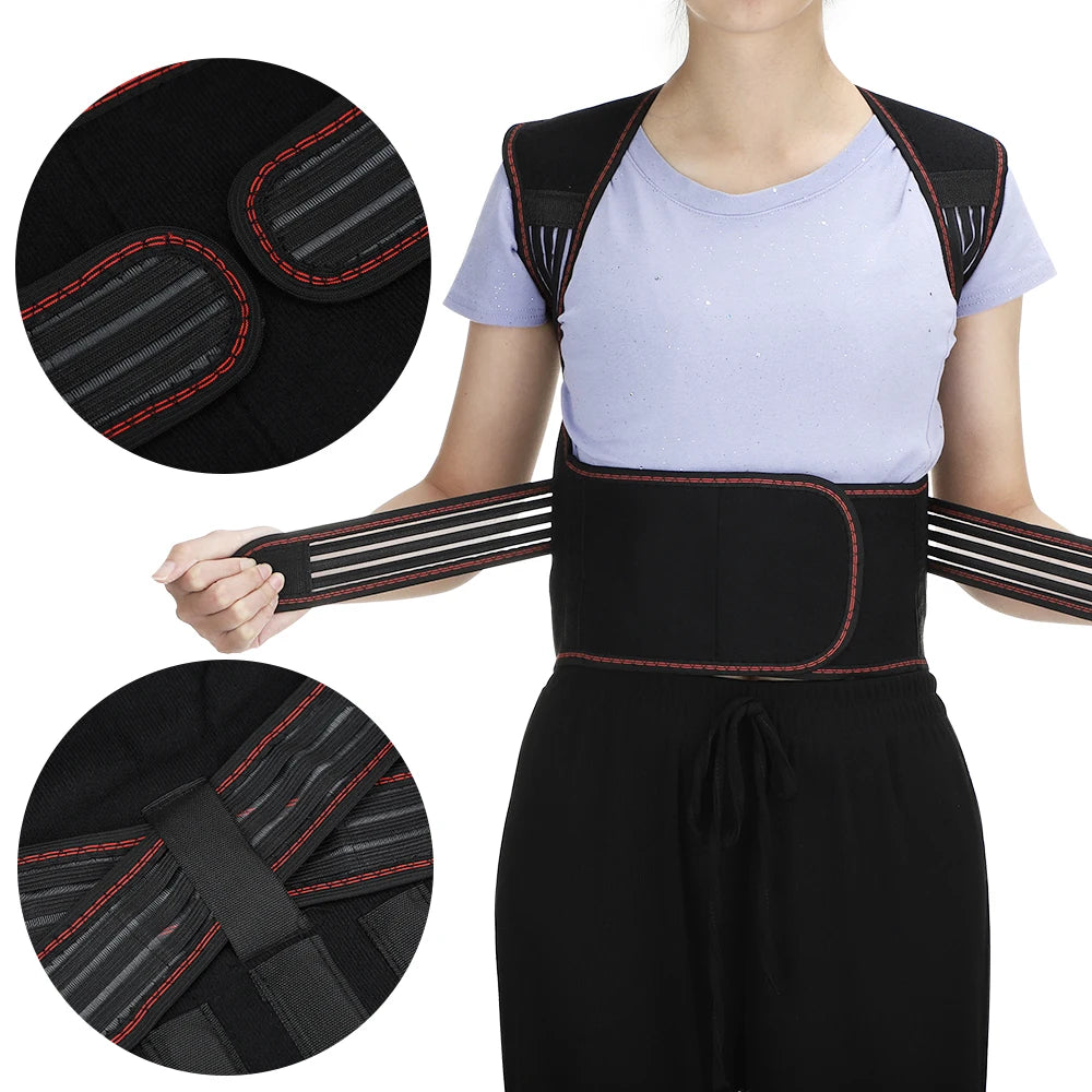 Self-Heating Tourmaline Magnetic Back and Shoulder Support Brace - 22