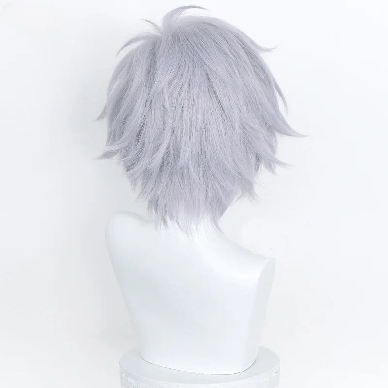 Short Silver Grey Anime Cosplay Wig - 2