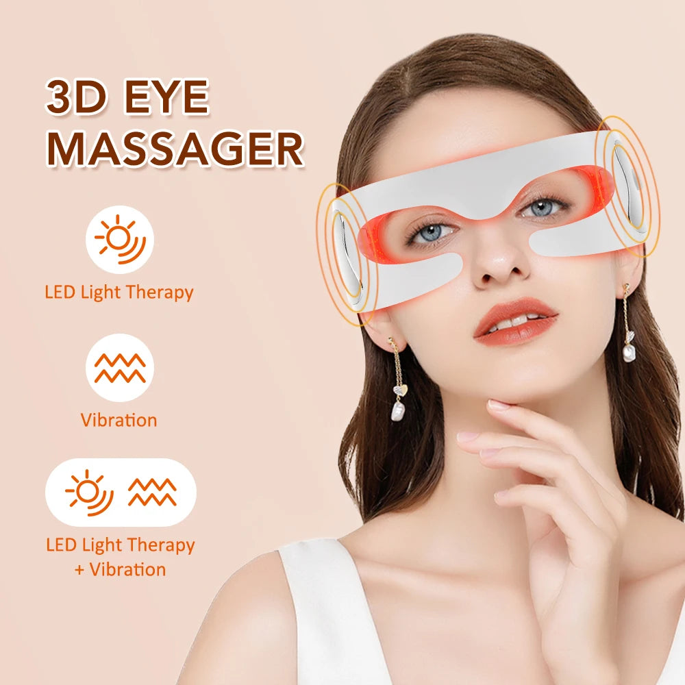 3D LED Red Light Therapy Eye Massager for Fatigue and Dark Circles - 2