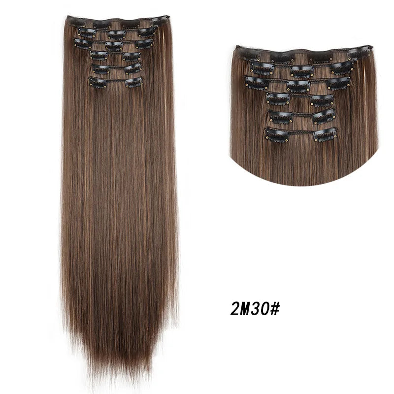 Long Curly Clip-In Hair Extensions for Instant Volume and Length - 32