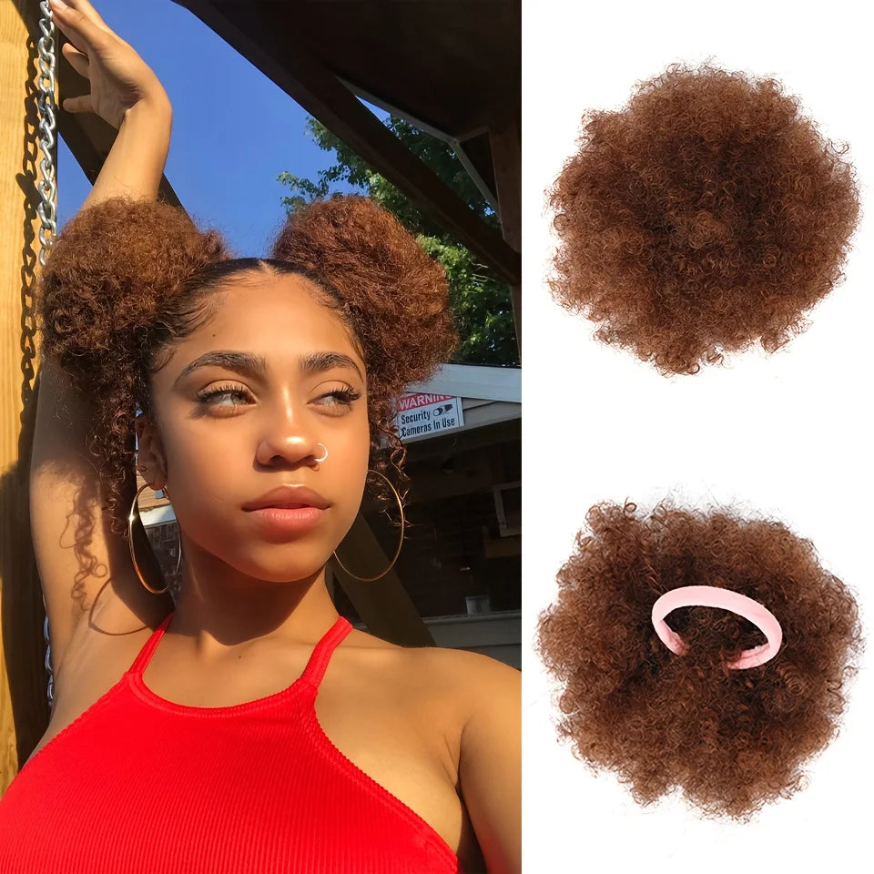 Kinky Curly Afro Puff Drawstring Ponytail Extensions - 14