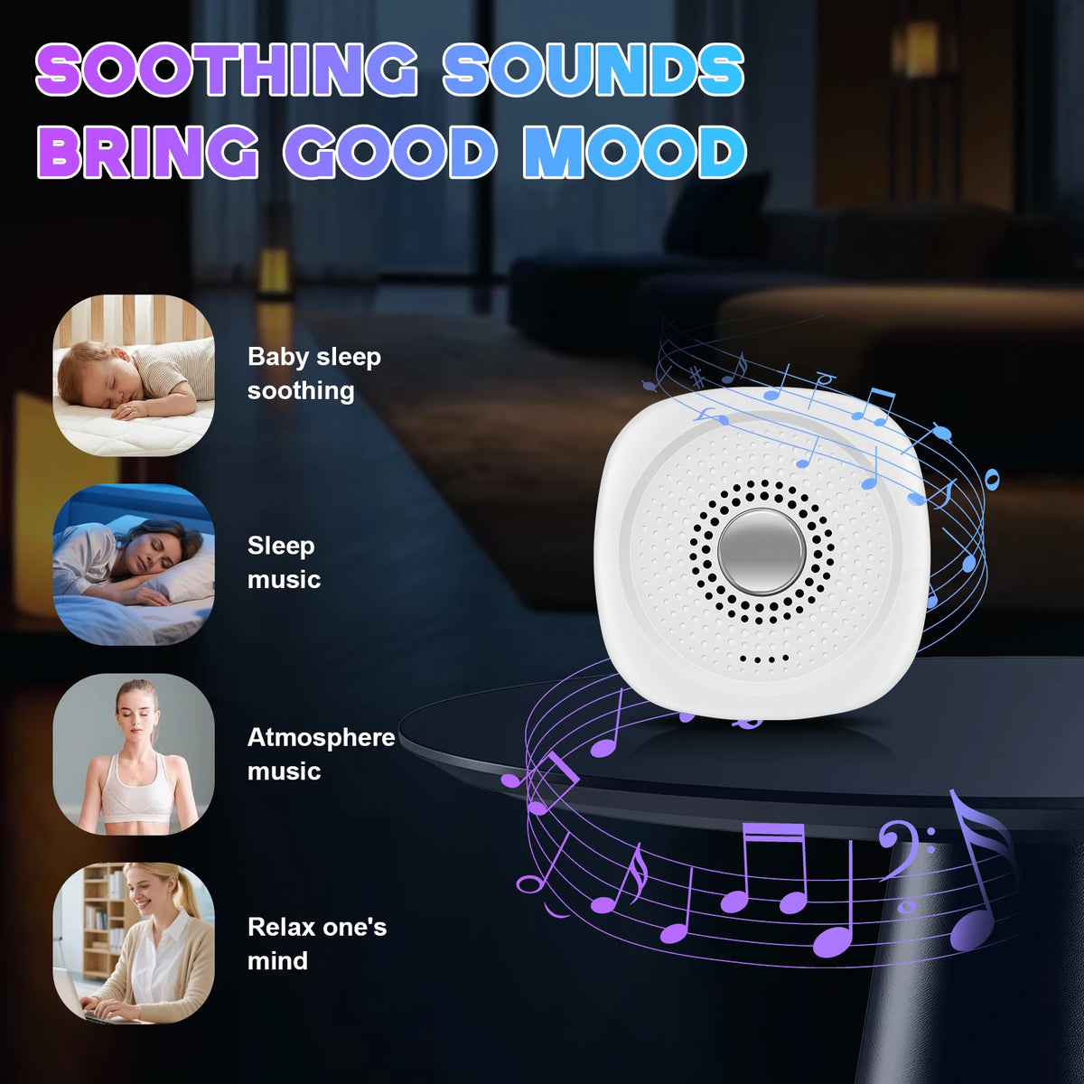Portable White Noise Sound Machine for Baby and Adult Sleep