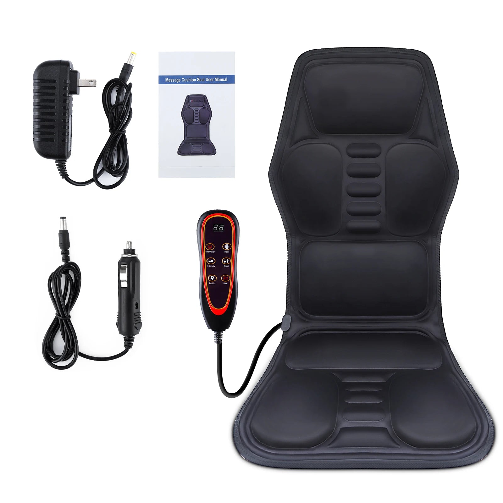 Full-Body Electric Heated Massage Chair Pad for Back and Neck Pain Relief - 25