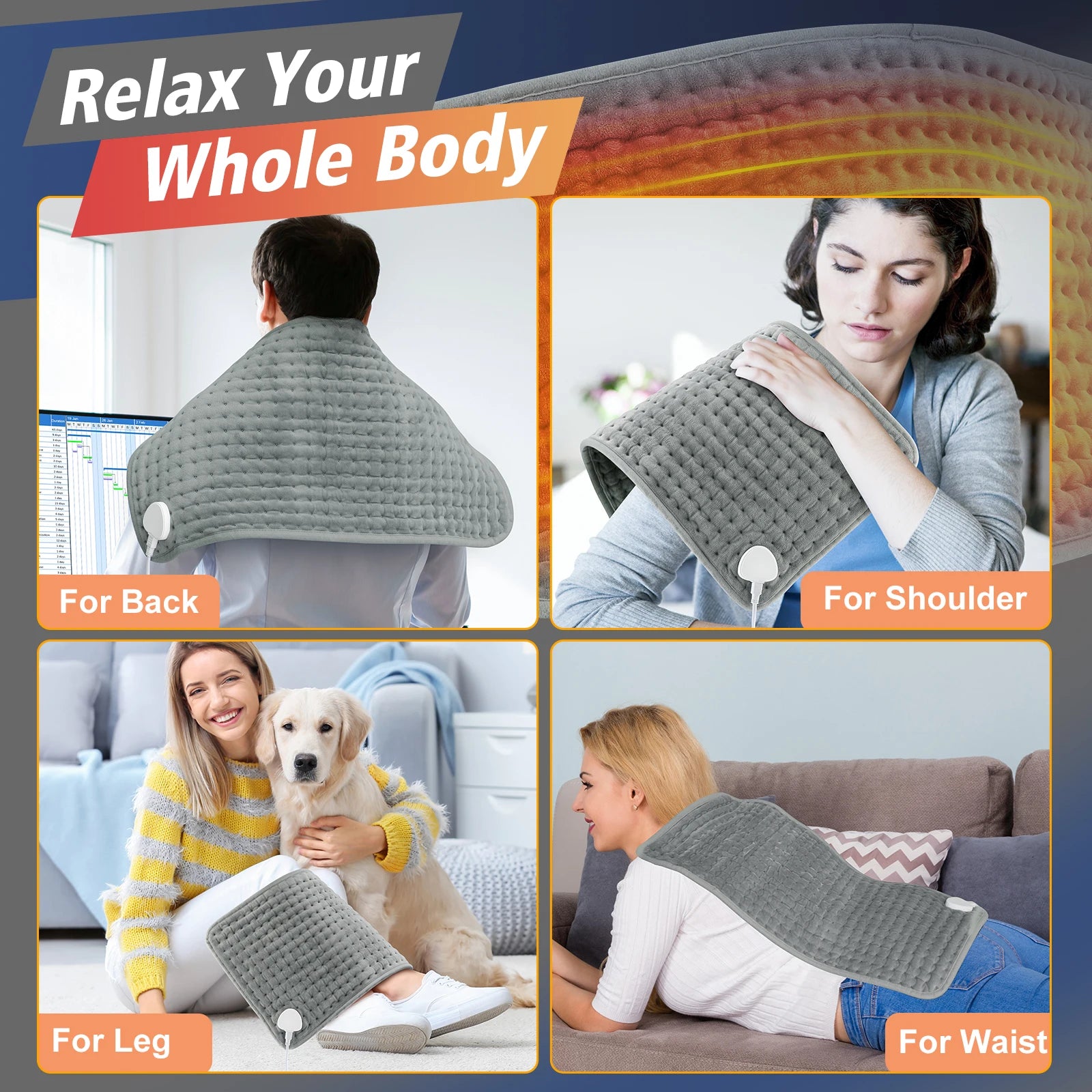 Electric Heating Pad for Pain Relief and Warmth at Home or Office - 5