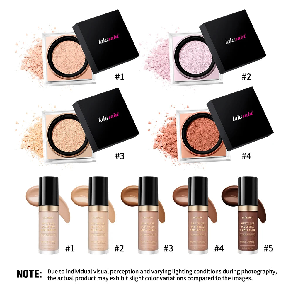 Smoothing Face Concealer and Matte Setting Powder Makeup Set