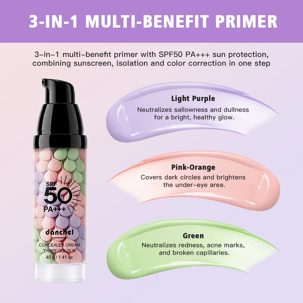 Three-Color Correcting Face Primer and Moisturizing Makeup Base with SPF 50 - 8