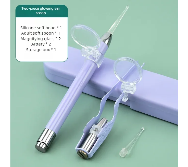 LED Illuminated Ear Wax Removal Tool Kit for Kids and Adults