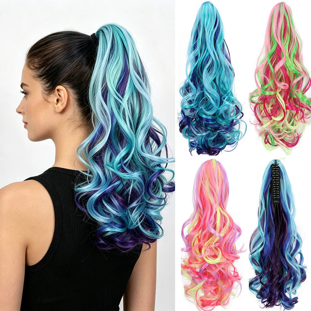 14-Inch Wavy Ombre Claw Clip Ponytail Hair Extension