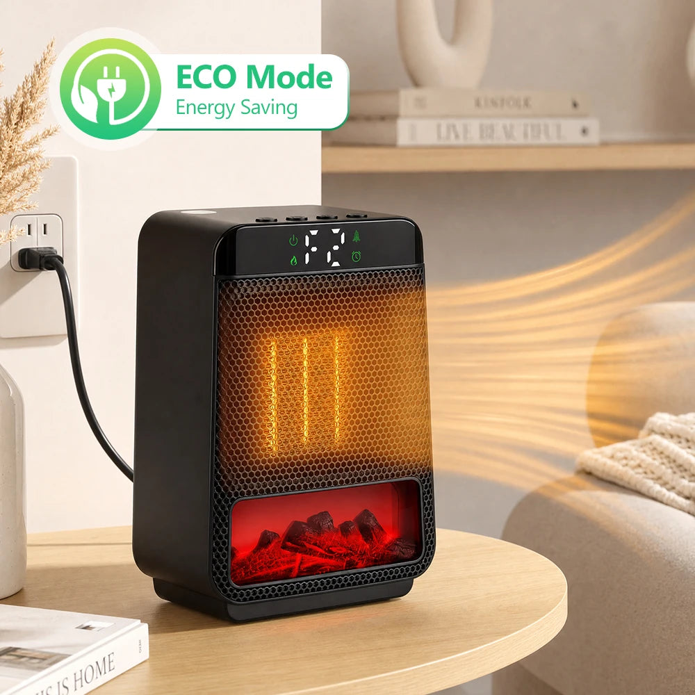 Portable Electric Ceramic Space Heater with Digital Display and Timer - 2