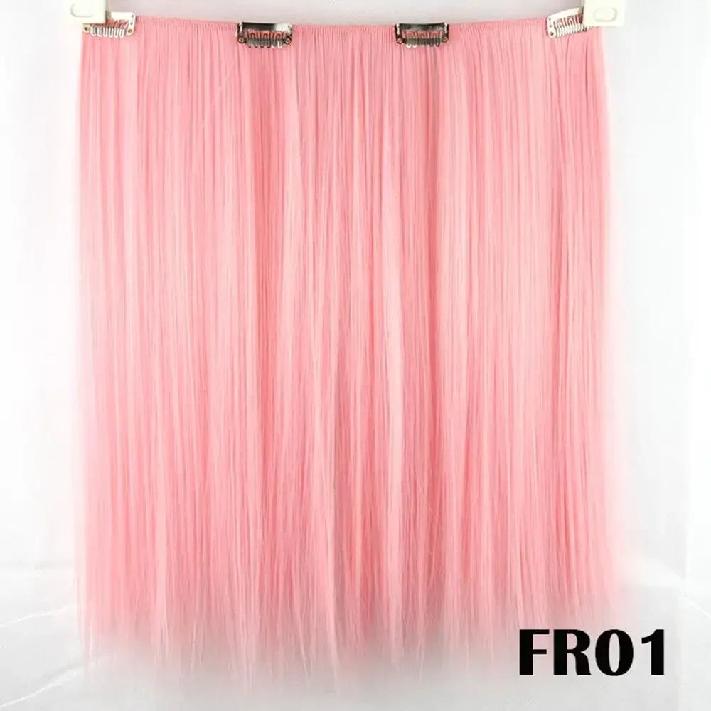 Synthetic Clip-In Straight Hair Extensions for Cosplay and Styling - 6