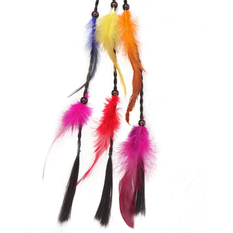 Boho Feather Hair Extension Headband for Festivals - 2