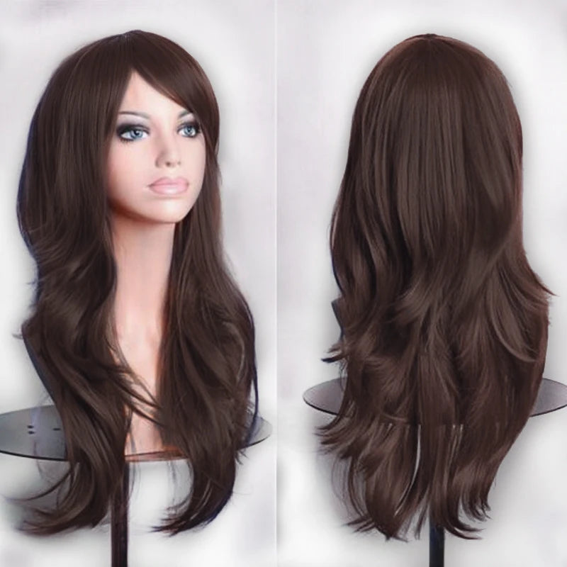 Long Wavy Synthetic Hair Wig for Cosplay and Costume Parties