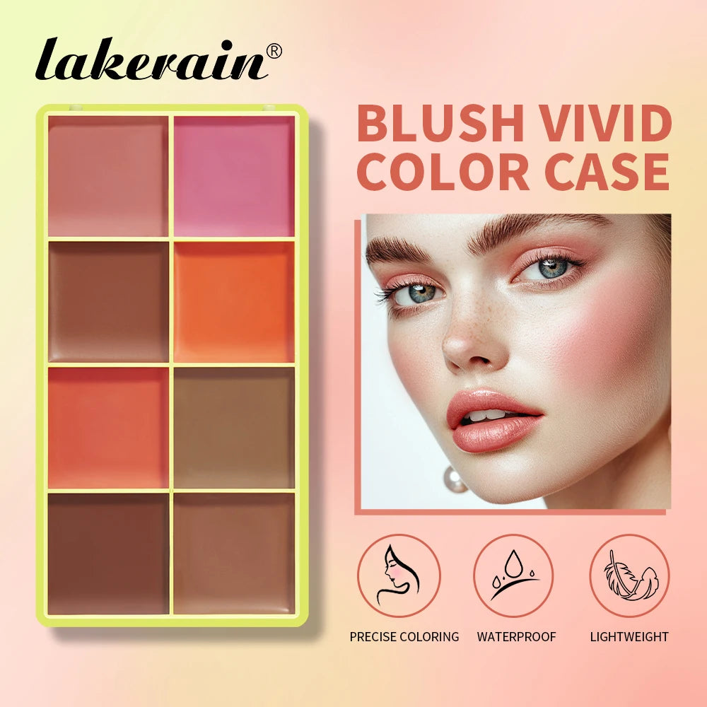 8-Color Cream Blush and Face Contouring Palette for Natural Makeup Looks - 2