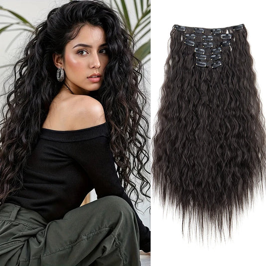 22-Inch Kinky Curly Clip-In Hair Extensions for Instant Volume