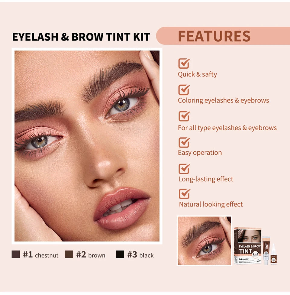 Professional Eyelash and Eyebrow Tinting Kit for Long Lasting Color - 12