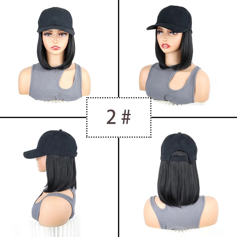 12-Inch Short Bob Synthetic Hair Extension Baseball Cap - 5