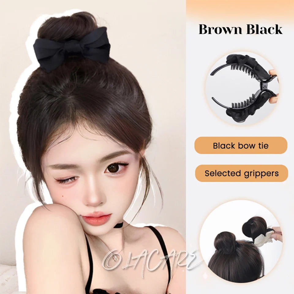Synthetic Flower Bud Hair Bun Extension with Claw Clip - 21