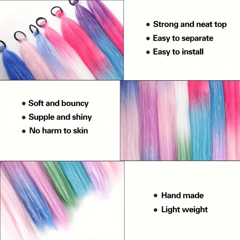 26 Inch Shiny Ombre Braiding Hair Extensions for Girls