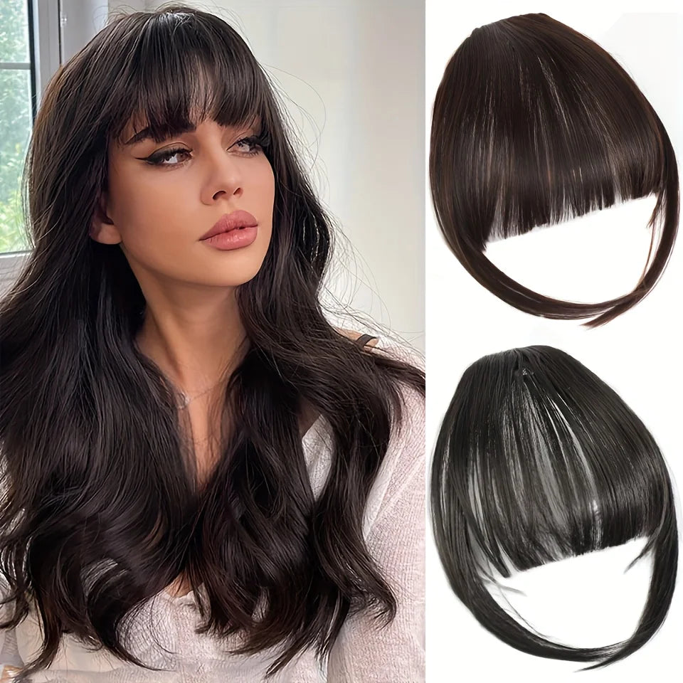 Clip-In Synthetic Hair Bangs Fringe Extension for Instant Volume and Style