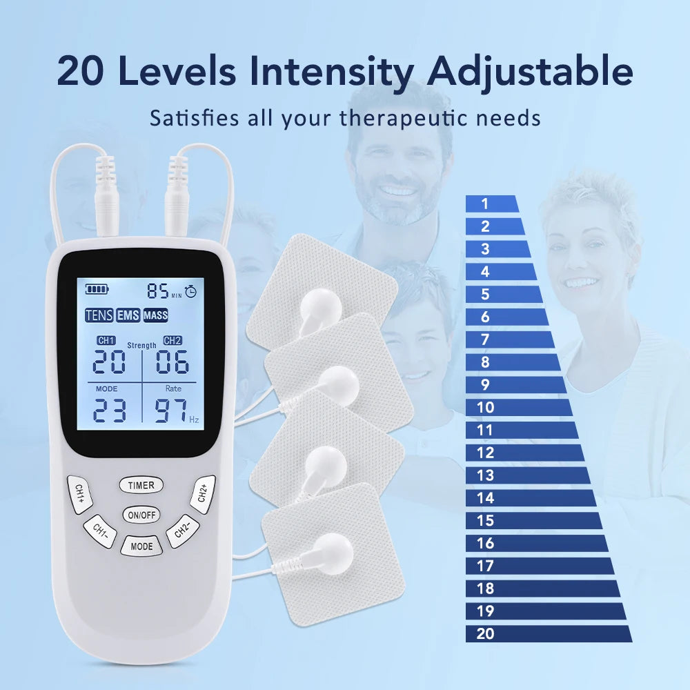 Digital TENS and EMS Muscle Stimulator for Pain Relief and Recovery