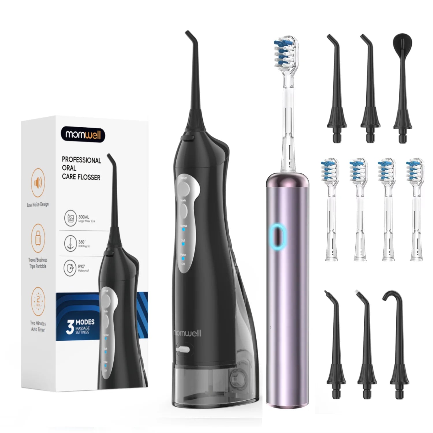 Portable Electric Water Flosser and Sonic Toothbrush Oral Care Combo Set - 25