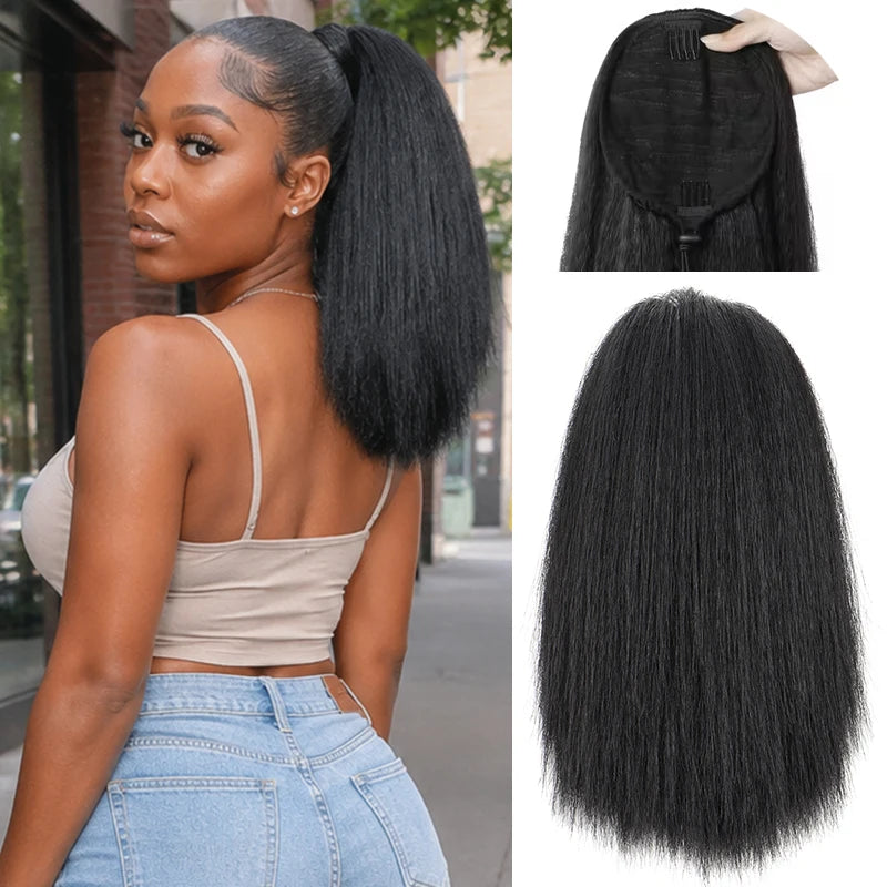 10-Inch Yaki Straight Synthetic Ponytail Extension - 1