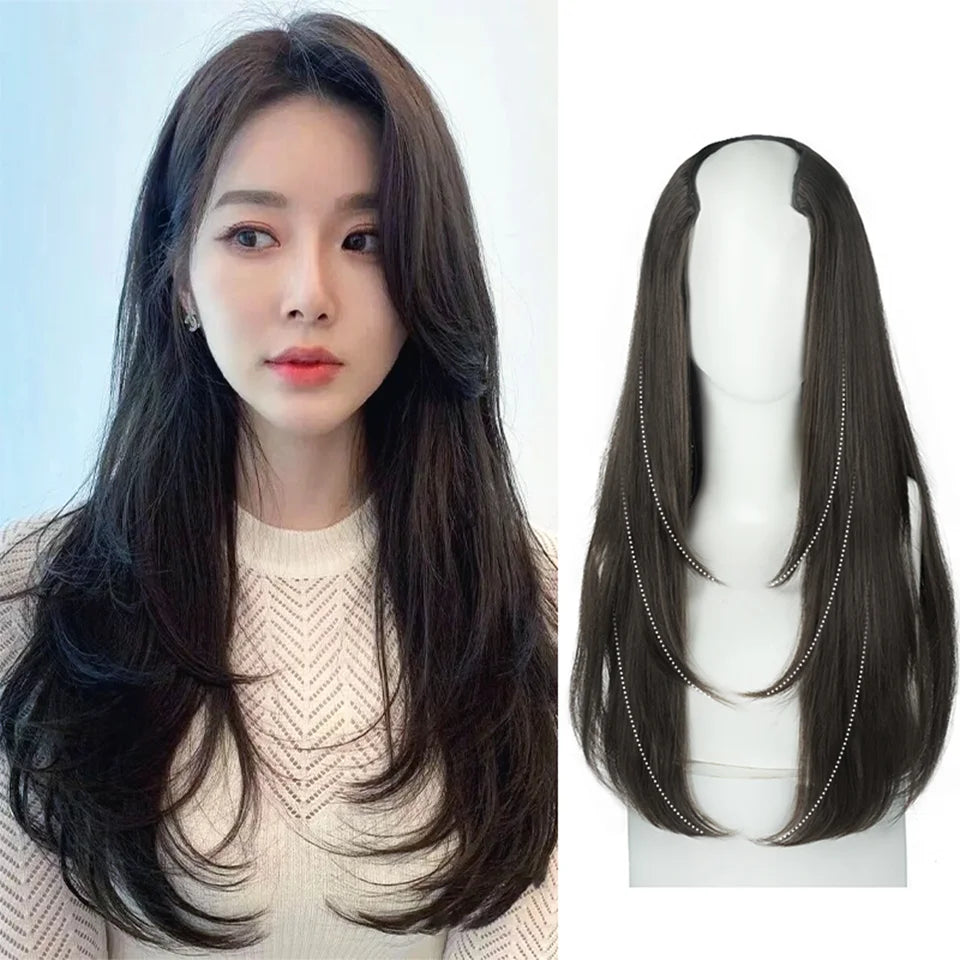 V-Shaped Layered Hair Extensions for Instant Volume and Length