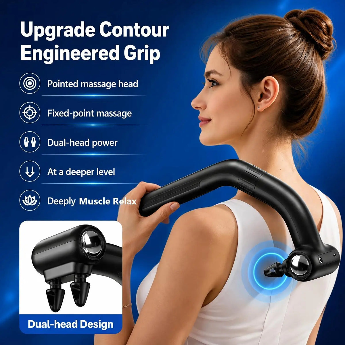 Dual Head Percussion Massage Gun for Full Body Muscle Relief