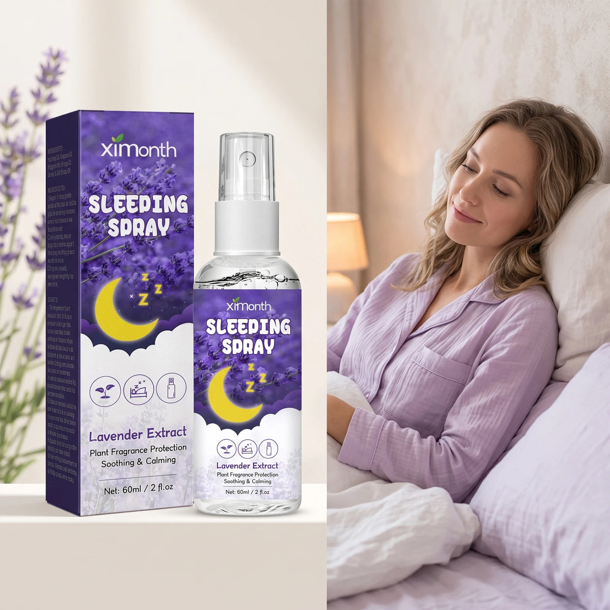Lavender Calming Sleep Spray for Natural Anxiety Relief and Deep Rest